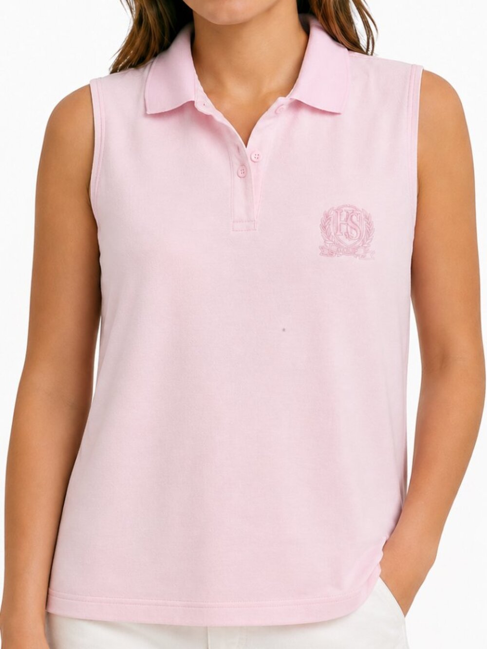 Higher State HS Golf Sleeveless Polo Shirt Women's Small Pink 100% Cotton